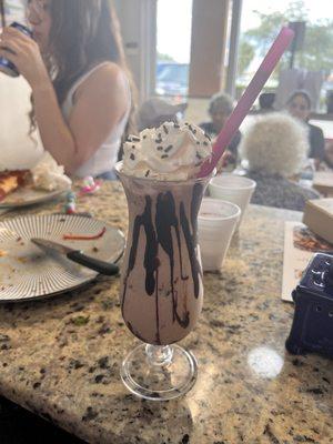 Chocolate ice cream milk shake.    It was so good !!