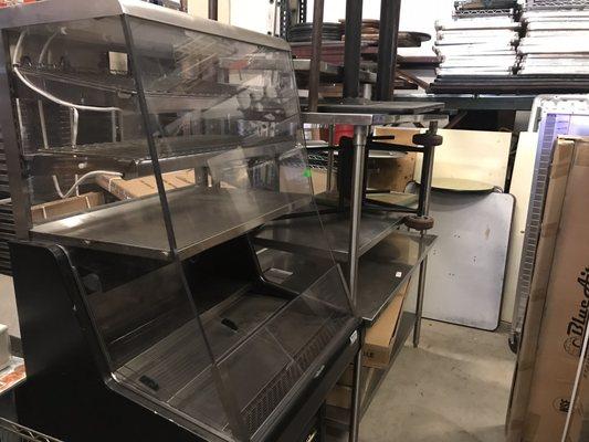 Food refrigerator, stainless steel tables, shelves