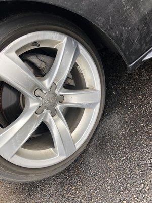 Damaged left tire after car wash did not work