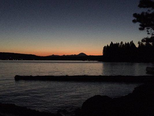 Majestic views of Lassen Peak only a 30 second stroll from our site.