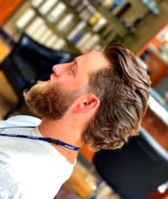 Mens haircut and beard trim by Tom.