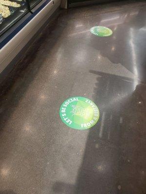 Let's Be Social From A Distance floor stickers