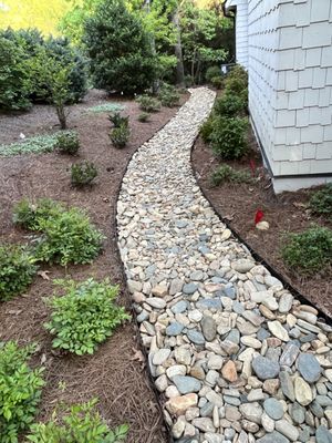 3ft cobble walkway around clients house we installed