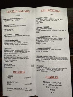 Full menu