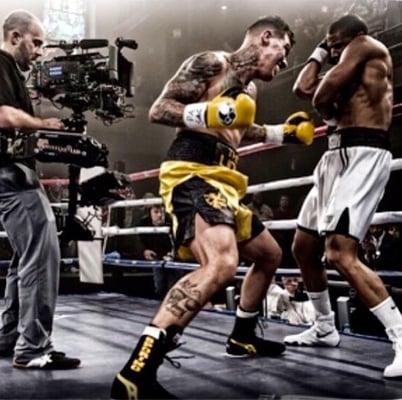 Gabriel Rosado behind the scene shot from the feature film " CREED" .