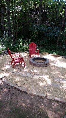 Firepit and sitting area