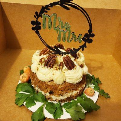 RUSTIC MINI CARROT CAKE CUSTOM TOPPER