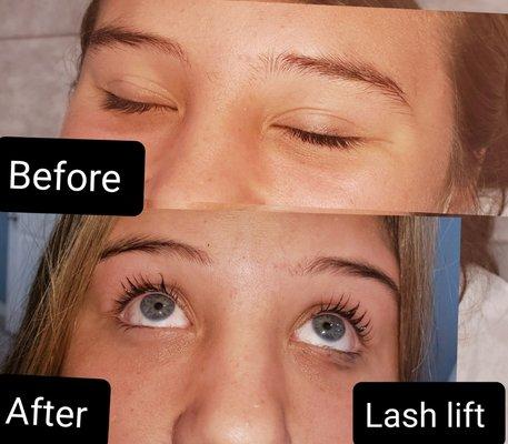 Eyebrows threading and lash lift