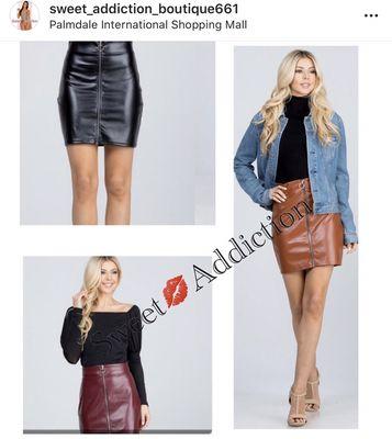 Faux leather skirt