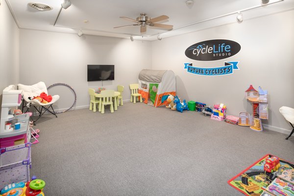 Our Playroom.  So you can workout while we watch your kids.