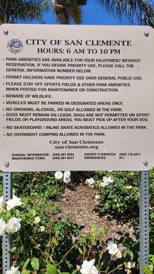 The Rules of the park by San Clemente, CA