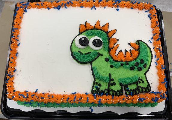 Custom Made Dinosaur Cake made in Walmart Bakery