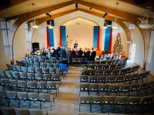 Sanctuary at Green Lake campus during the holidays.