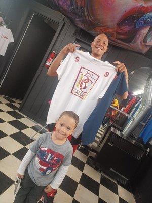 Happy Customer With His Custom S.T.R clothing.