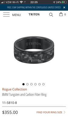 Triton ring they had in stock but for about half the price I found online