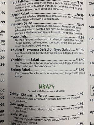 wraps and salads