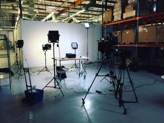 Onyx Cinema's flexible team can make any location work like a film stage. In this case, a warehouse is converted.