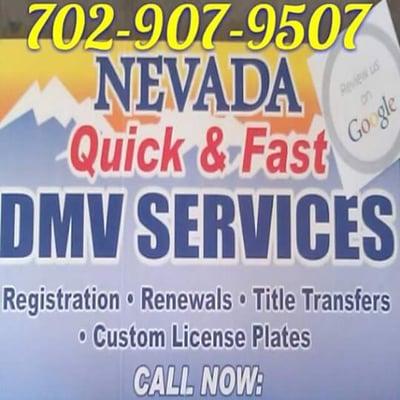 Aviod late DMV fees... Skip the line ...Goto www.mynvdmv com and Never wait in line again!  Call or Text 702-907-9507