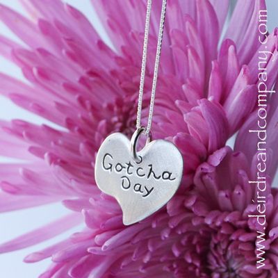 Celebrate your loved one's Gotcha Day with this Pewter and Silver Necklace ~ from $29