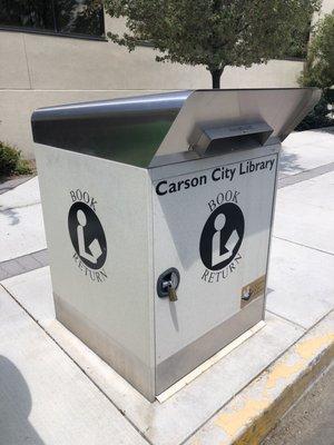 Monday, June 3, 2019: drop box for library behind City Hall on N. Plaza St., between E. Musser St. and E. Proctor St.