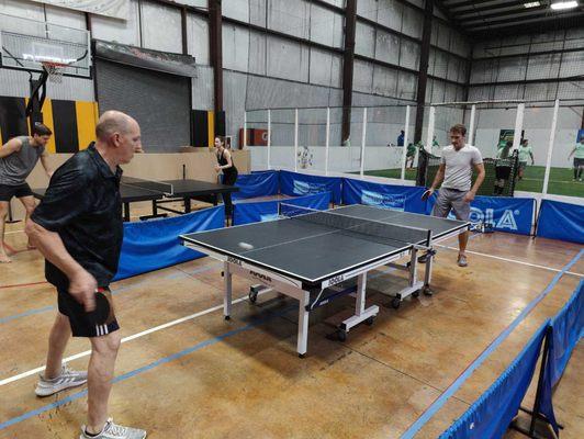 Members playing table tennis!