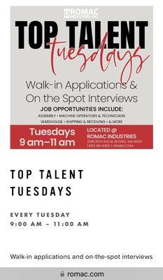 Top Talent Tuesdays at the Bothell Campus