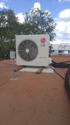 An LG mini split heating air conditioning unit we installed.