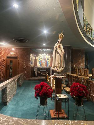 Beautiful side altars and Our Blessed Mother, Mary