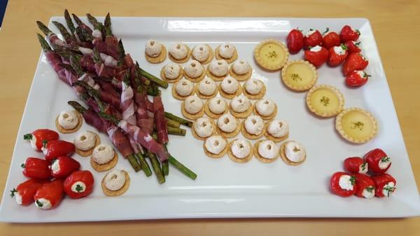 Some of the appetizers that were taught during one of the free knife skill classes.