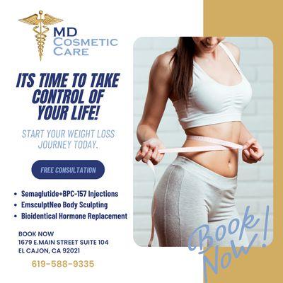 Weight loss appointments available now call us! 619-588-9355 #semaglutide #weightloss #emsculptneo #bodysculpt #weightlossinjection #sandieg