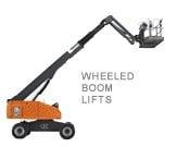 The wheeled boom has a proportional control system which make elevating a smooth transition.