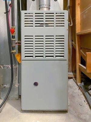 A Rheem Gas furnace installed, Let us A-Quality Take care of your Heating needs. Professional, and experienced  Technicians and fair prices