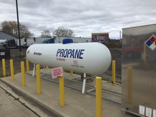 Propane filling station.