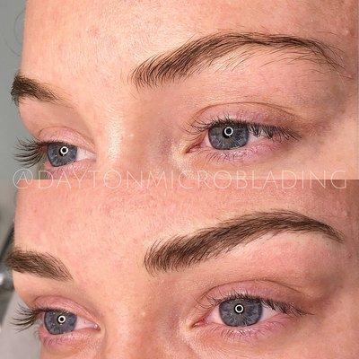 Natural brow tattoo with Microblading only.