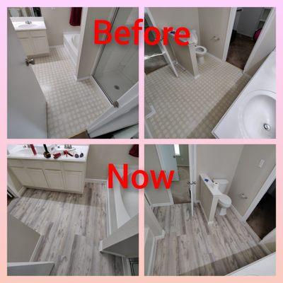 New floor in bathroom