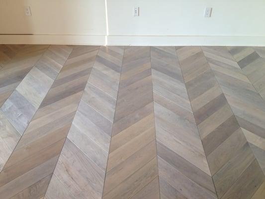 Chevron pattern floor