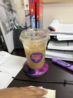 Iced Lavender latte with oatmilk