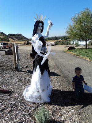 Jadis the White Witch of Narnia won the People's Choice Award at the Idaho Botanical Garden's Scarecrow Contest!