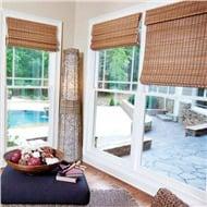 Bamboo Shade in Sun room/Dining area