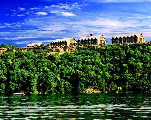 The Cliffs Resort hotel, as seen from Possum Kingdom Lake