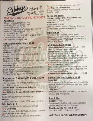 Menu Updated 9-14-2021