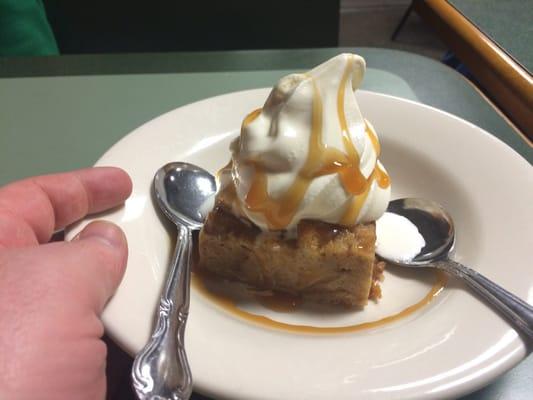 Bread pudding. Delicious. Unique and homemade rather than something more standard.