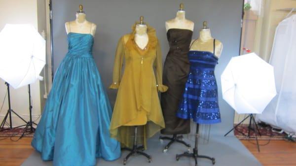 Assortment of formalwear made by VanLear Custom Couture.