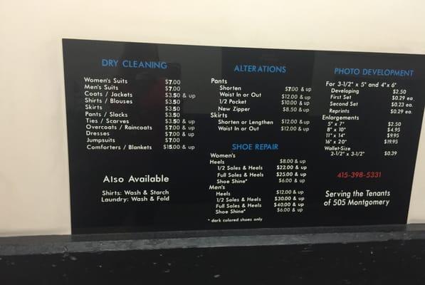 Price List