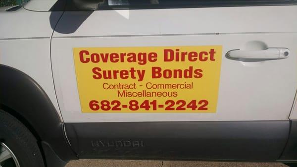 Watch for my Surety Bonds Sign in Fort Worth