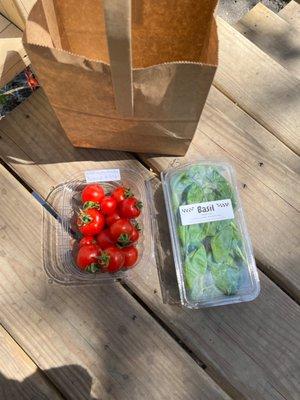 Fresh tomatoes and Basil