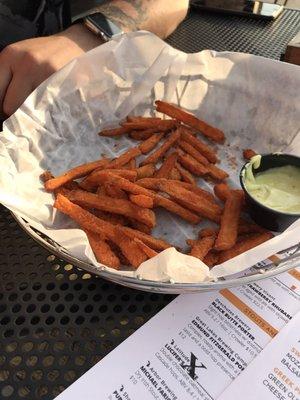 Sweet potato fries & curry aioli