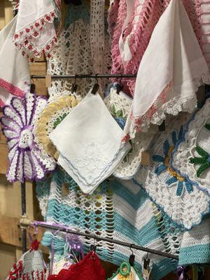 Vintage hankies and other finds at extending Grace, 18 West Liberty St., Hubbard, Ohio, 44425.