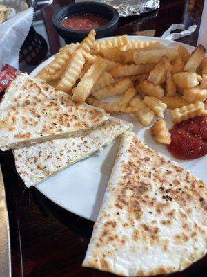 Kids meal cheese quesadilla