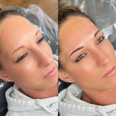 Combo brows before and after!